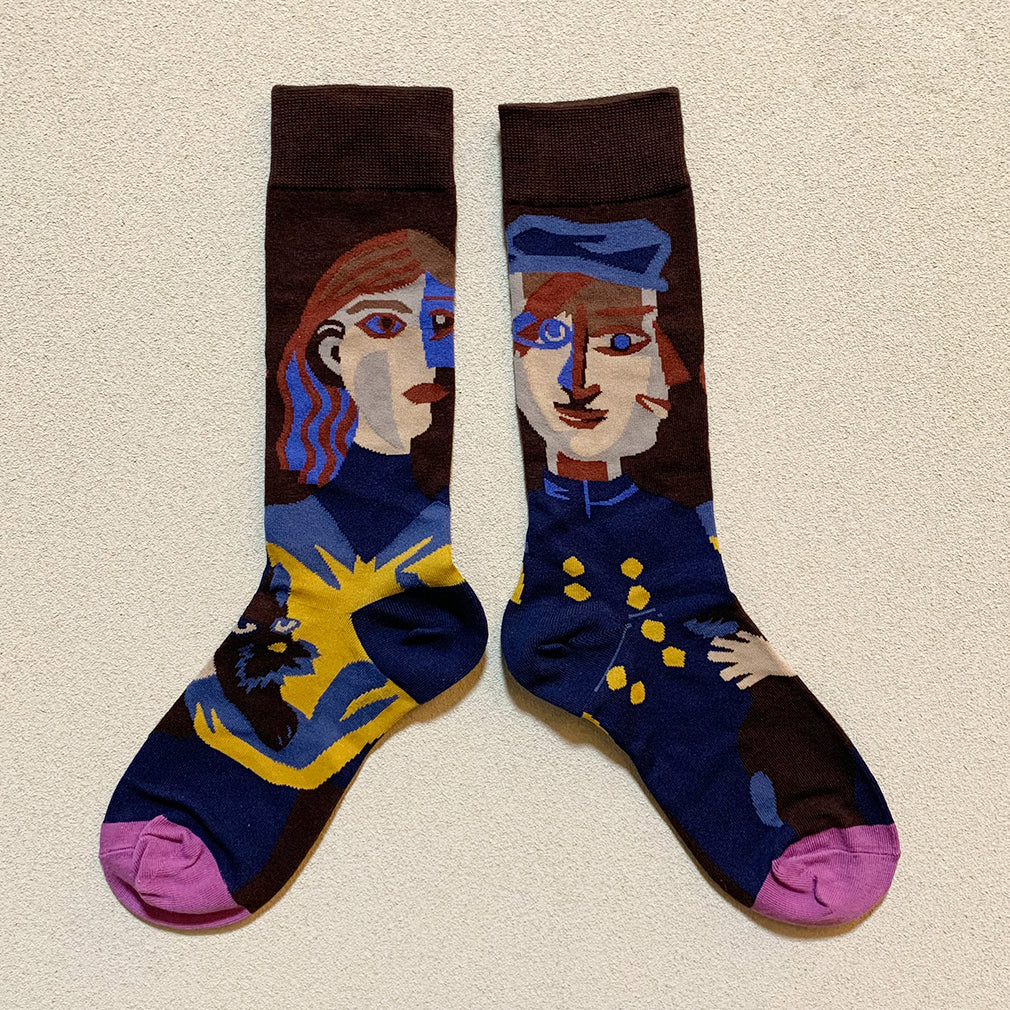 レディース＆メンズ　クルーソックス　ピカソ